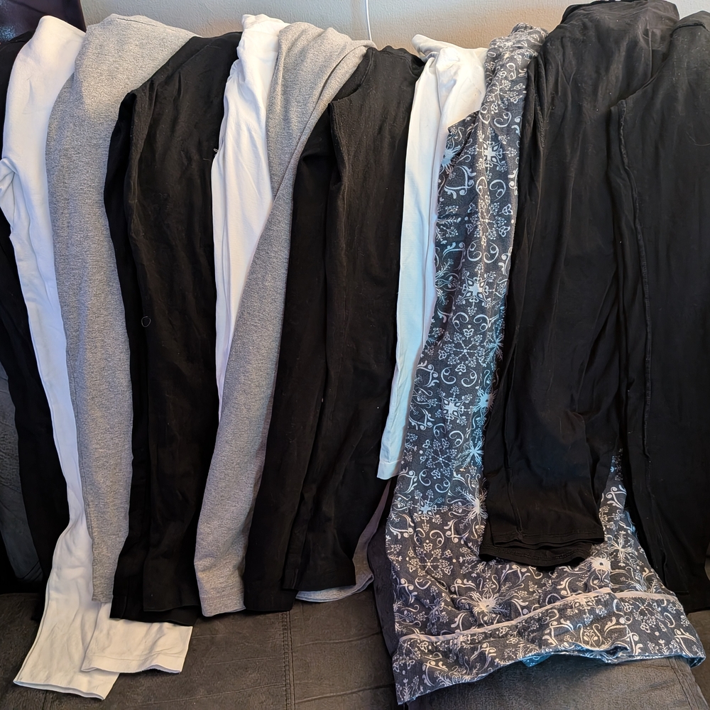 Assorted Maternity Leggings - Black, Gray, White, Patterned